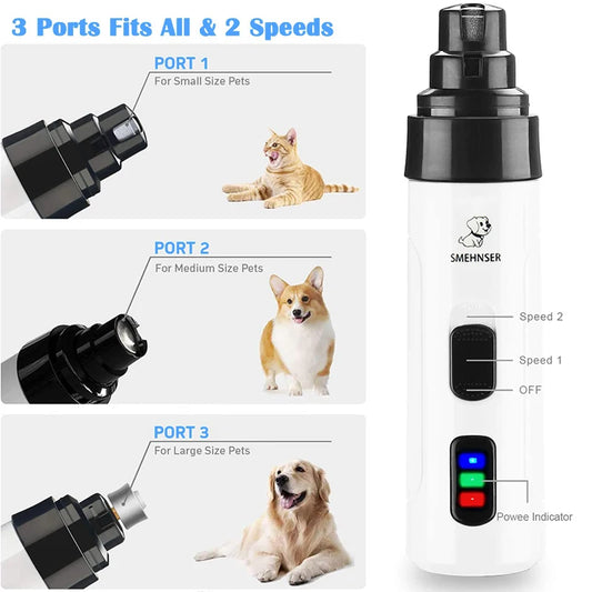 Pet Nail Trimmer – USB Rechargeable, Safe and Easy for Dogs & Cats.